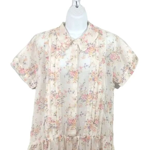 Vintage Handmade 1920s Style Cottagecore Prairie Floral Drop Waist Day Dress - Picture 10 of 12